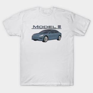 The Model 3 Car electric vehicle grey T-Shirt